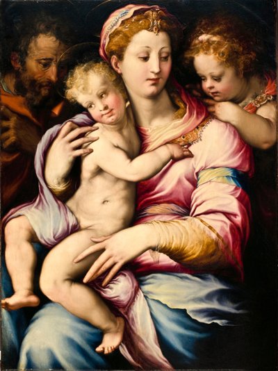 Heilige Familie met Sint Johannes de Doper door Francesco de Rossi Salviati Cecchino